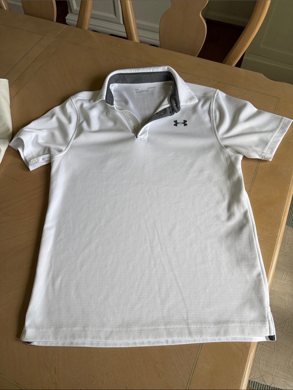 Under Armour Men's White Polo with Gray Accent